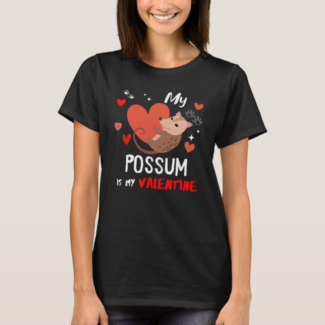 Camiseta Mi Opossum es mi San Valentín (Anverso)