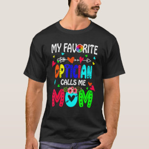 Camiseta Mi óptico favorito me llama mamá, flores de café,