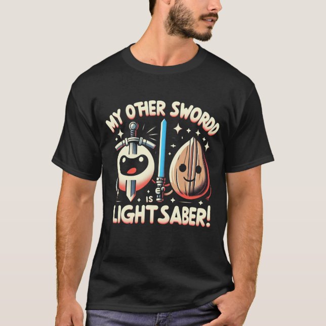 Camiseta Mi otra espada es Lightsable, divertida esgrima (Anverso)