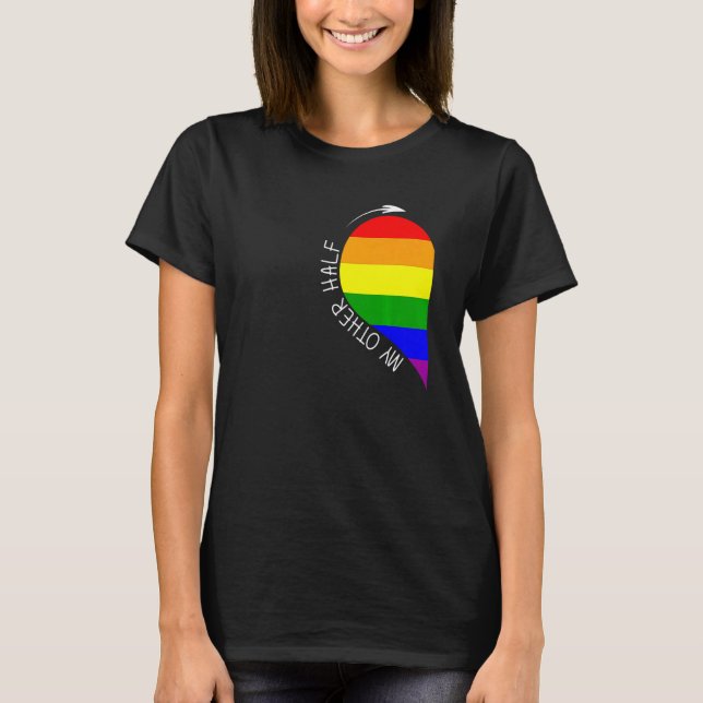 Camiseta Mi otra mitad Gay Hearple Couple Rainbow Pride Gua (Anverso)
