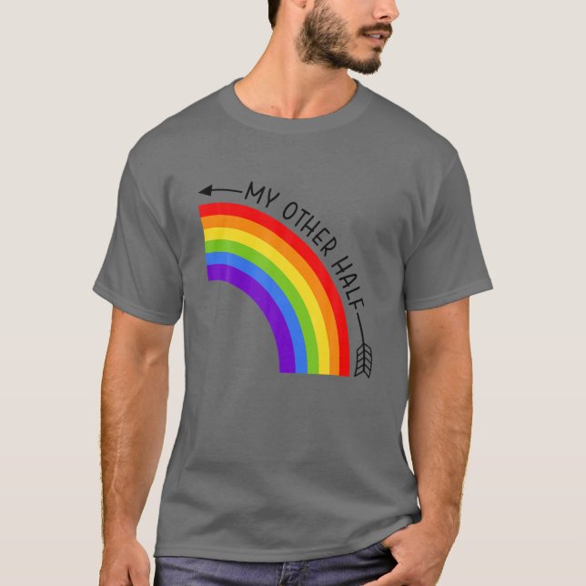 Camiseta Mi otra pareja gay arcoiris LGBT Mamáes de aliados (Anverso)