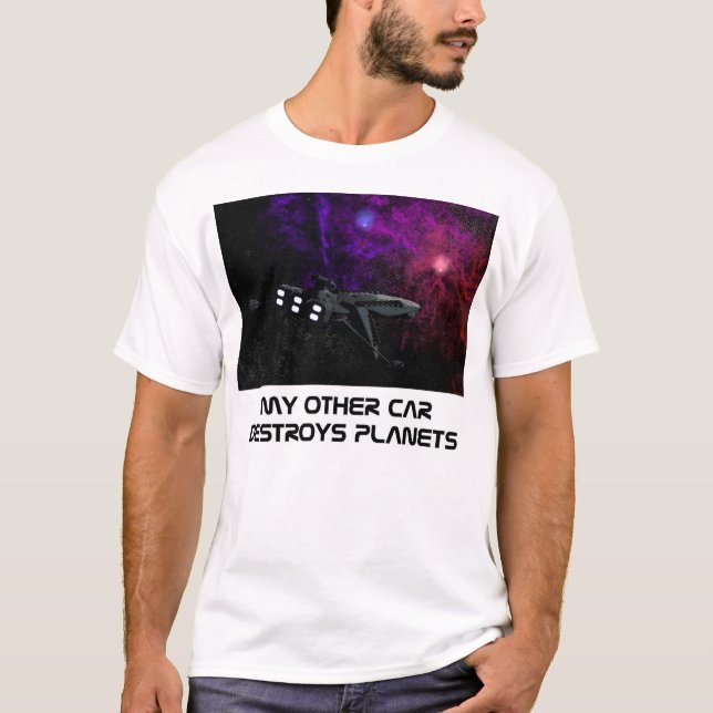 Camiseta Mi otro coche destruye los planetas (Anverso)