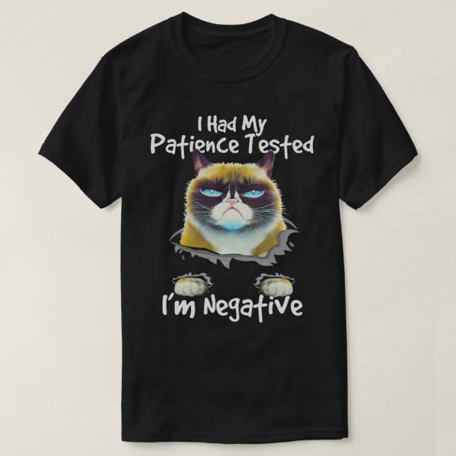 Camiseta Mi paciente me probó como un gato negativo (Diseño del anverso)