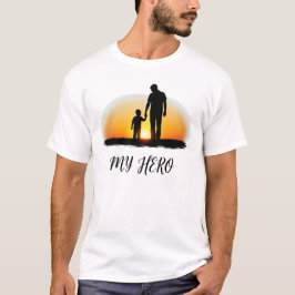 Camiseta Mi padre héroe | Silueta de la puesta de sol del p