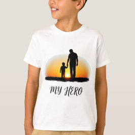 Camiseta Mi padre héroe | Silueta de la puesta de sol del p