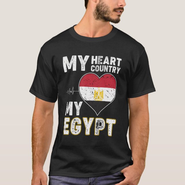 Camiseta Mi país cardíaco mi Egipto (Anverso)