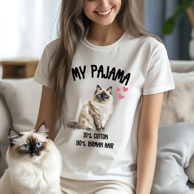 Camiseta Mi Pajama - 10% Algodón, 90% Pelo Birman (Subido por el creador)