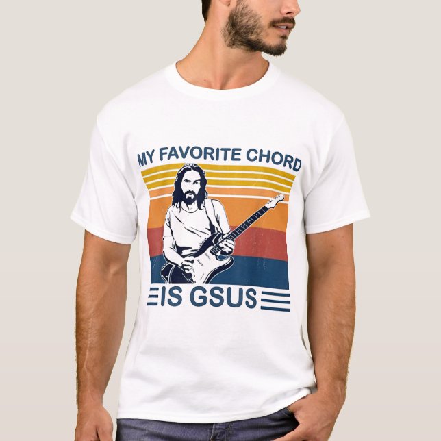 Camiseta Mi Palo Favorito Es Gsus Jesus Retro De Guitarra (Anverso)
