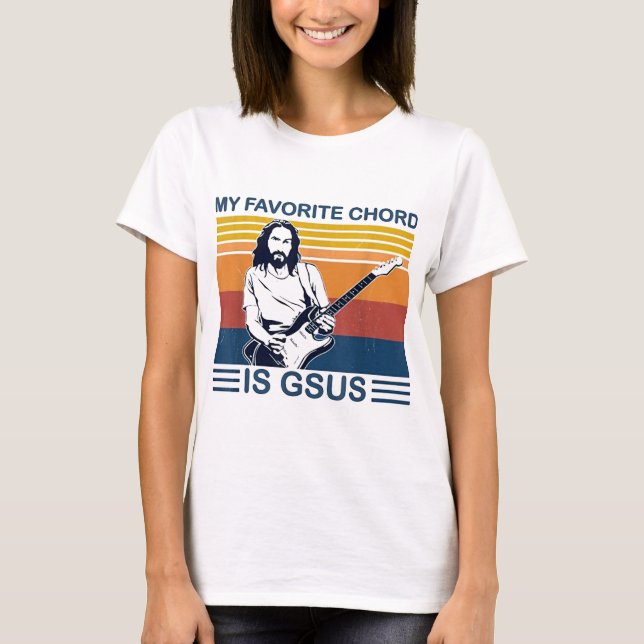 Camiseta Mi Palo Favorito Es Gsus Jesus Retro De Guitarra (Anverso)