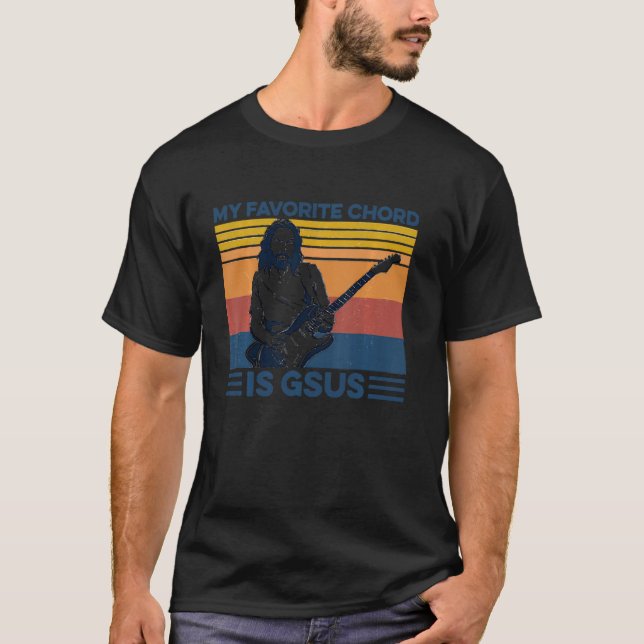 Camiseta Mi Palo Favorito Es Gsus Jesus Tocando Guitar Vin (Anverso)