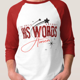 Camiseta Mi Pan Diario - Su Palabra Dios Fe Gratitud Rojo