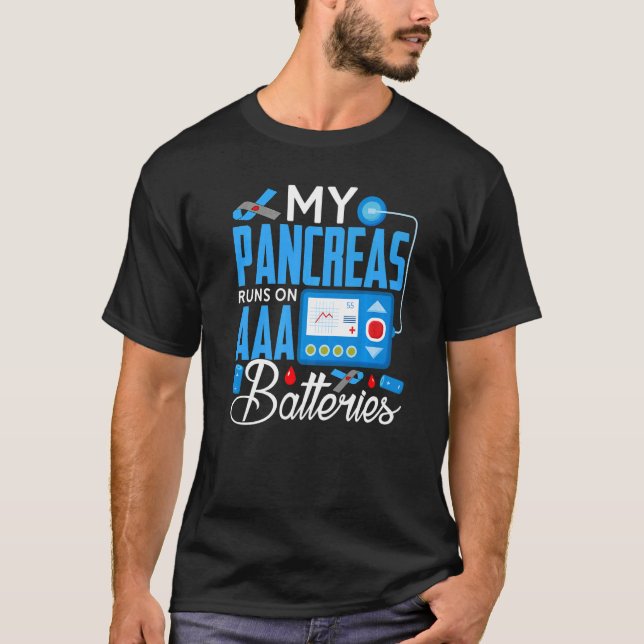 Camiseta Mi Páncreas Funciona Con Una Batería De Diabetes T (Anverso)