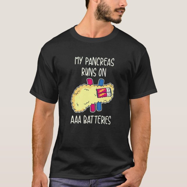 Camiseta Mi Páncreas Funciona Sobre Baterías AAA (Anverso)
