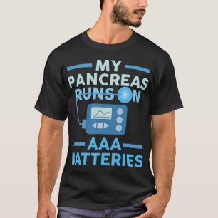 Camiseta Mi Páncreas Funciona Sobre Las Baterías AAA Diabet