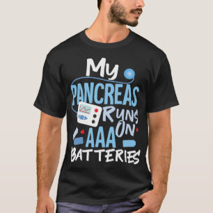 Camiseta Mi Páncreas Funciona Sobre Las Baterías AAA Diabet