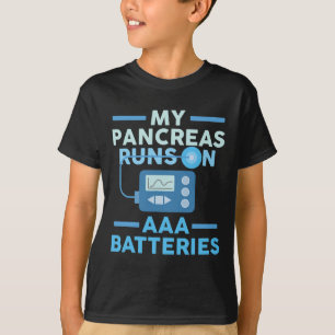 Camiseta Mi Páncreas Funciona Sobre Las Baterías AAA Diabet