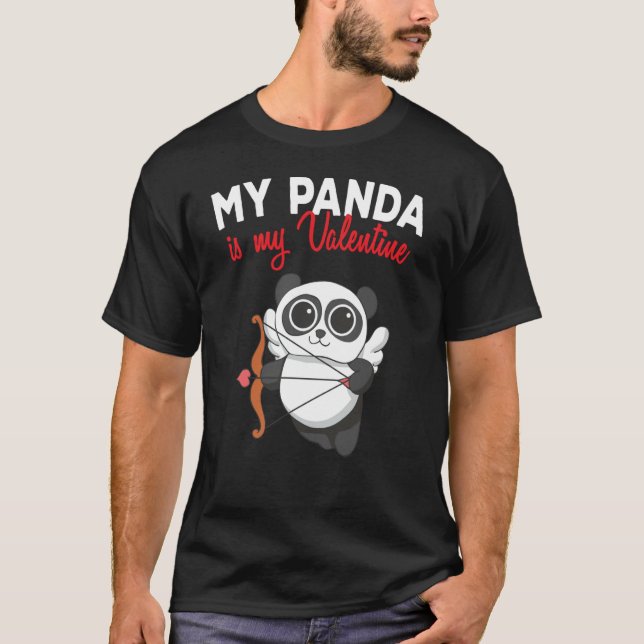 Camiseta Mi Panda Es Mi Valentina Panda Bear Cupido Valenti (Anverso)