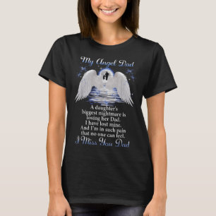 Camiseta Mi papá Angle Te Extraño Padre Día Memorial Padres