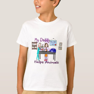 Camiseta Mi papá ayuda a animales--El veterinario embroma