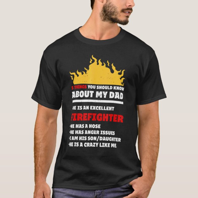 Camiseta Mi papá, el bombero, se enorgullece de su hija dic (Anverso)