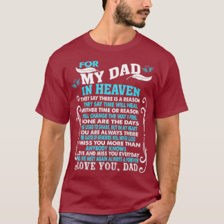 Camiseta Mi papá en el cielo, poema para papá muerto hijo d
