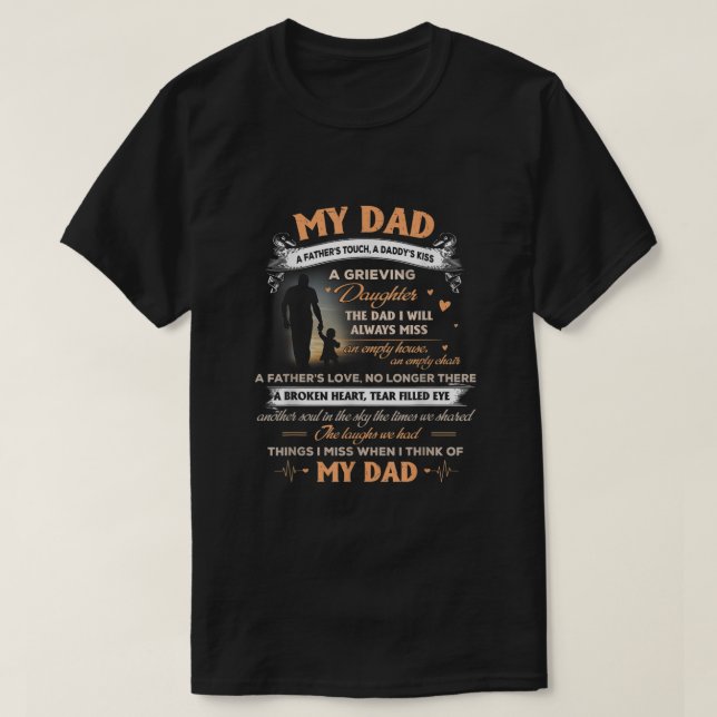 Camiseta Mi papá en Recuerdos poeta hijo pierde a papá en (Diseño del anverso)