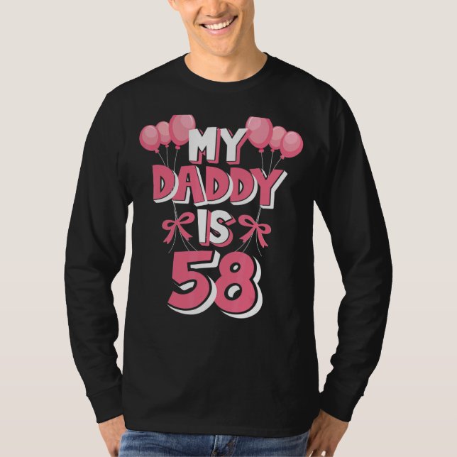 Camiseta Mi papá es cumpleaños número 58 de los hombres de  (Anverso)