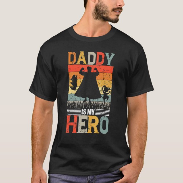 Camiseta Mi Papá Es Héroe Padre Hombres (Anverso)