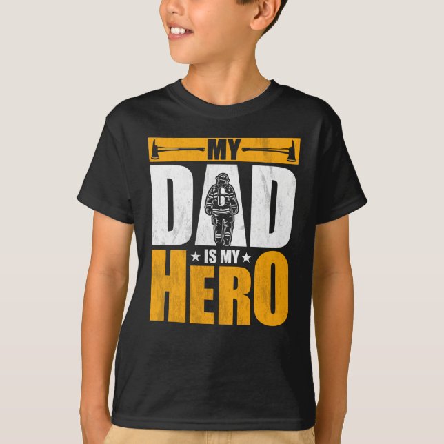 Camiseta Mi papá es mi héroe - bombero (Anverso)
