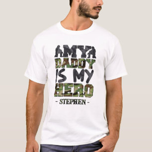 Camiseta Mi papá es mi héroe - Cartas de camuflaje