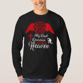 Camiseta Mi Papá Es Un Bombero Gardiano En El Cielo - Memor