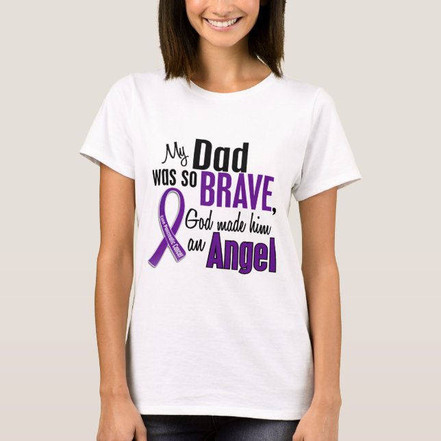 Camiseta Mi papá es un cáncer pancreático del ángel (Anverso)