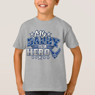 Camiseta Mi papá es un héroe Fuerza Aérea Papá militar