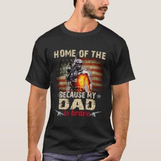 Camiseta Mi Papá Es Un Hogar Valiente Del Ejército Orgullos