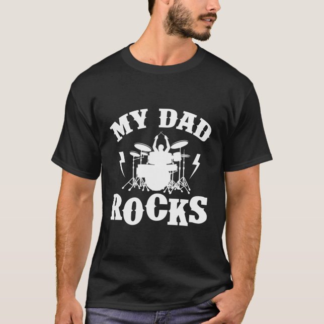 Camiseta Mi papá golpea Metalizado a músico percusionista (Anverso)