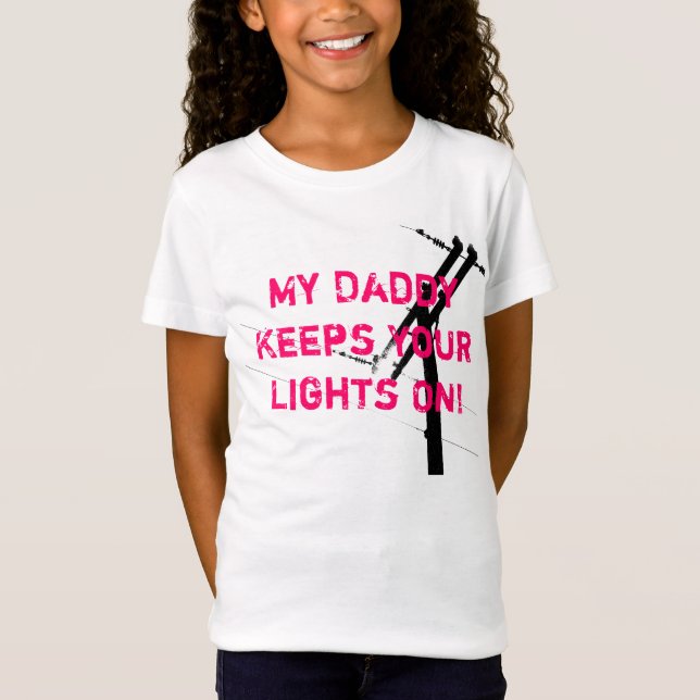 Camiseta Mi papá guarda sus luces, Linegirl-ROSADAS (Anverso)