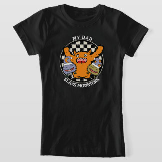 Camiseta Mi Papá Mata Monstruos Día del Padre Orgulloso Hij