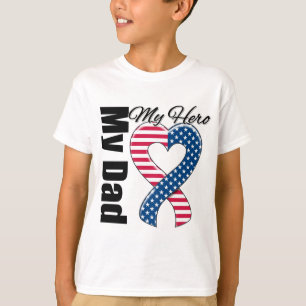 Camiseta Mi papá mi cinta patriótica de los E.E.U.U. del