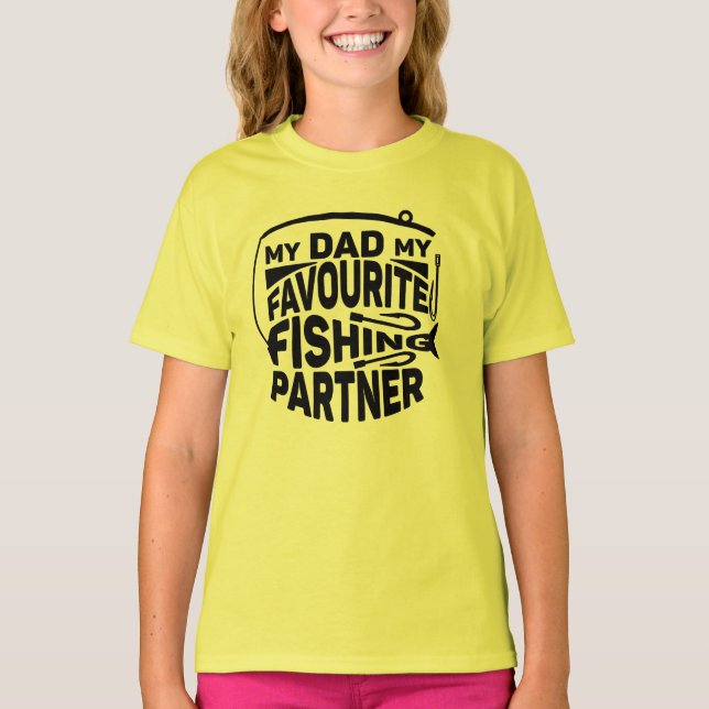CAMISETA MI PAPÁ MI SOCIO PESQUERO FAVORITO. (Anverso)