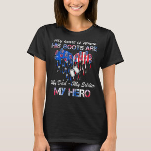 Camiseta Mi papá mi soldado mi héroe militar veterano