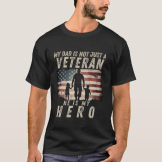 Camiseta Mi papá no es solo un veterano, es mi héroe, el ej