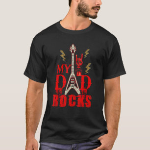 Camiseta Mi papá roca  Familia Guitarra Rock  Día del Padre