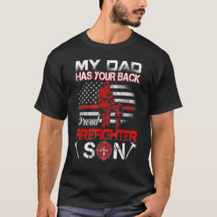 Camiseta Mi papá tiene a tu hijo de bomberos orgulloso de l