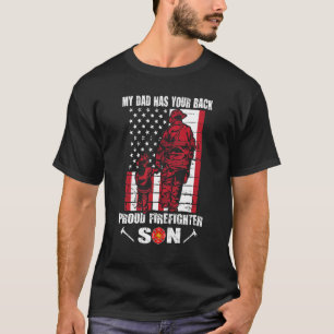 Camiseta Mi papá tiene a tu hijo de bomberos orgulloso de l