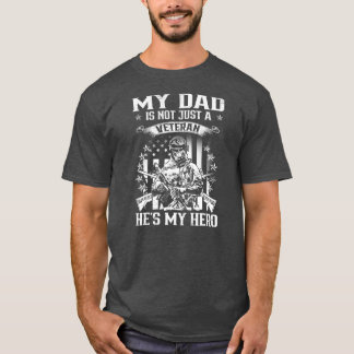 Camiseta Mi papá veterano mi héroe era gracioso