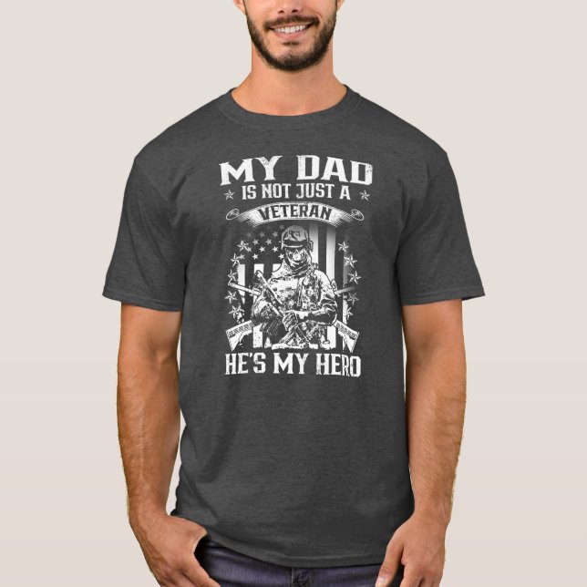 Camiseta Mi papá veterano mi héroe era gracioso (Anverso)