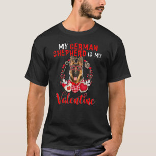 Camiseta Mi pastor alemán es mi perro de San Valentín
