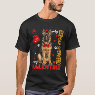 Camiseta Mi pastor alemán es mi San Valentín Perro lindo so