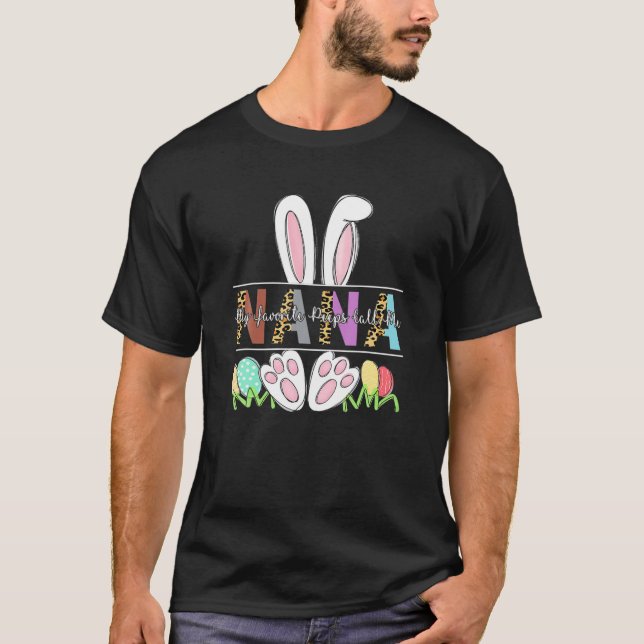 Camiseta Mi Peep Favorita Me Llama Nana Leopard Easter Day (Anverso)