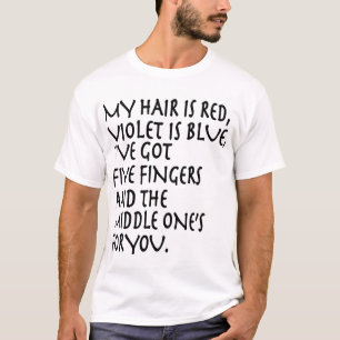 Camiseta mi pelo es violeta roja es ive azul consiguió